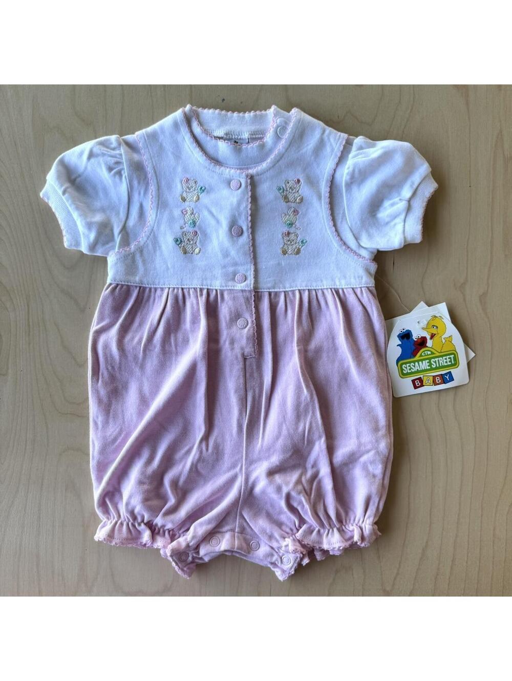 Sesame Street Baby Girl Pink Playsuit-romper